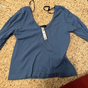 papaya skin tight v neck long sleeve